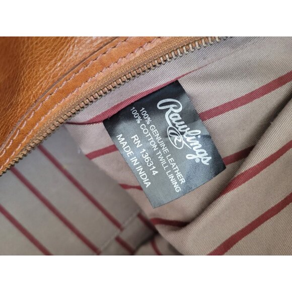 Rawlings Frankies 20” Rugged Brown Leather Duffle Bag Luggage Travel Weekender - Picture 11 of 16